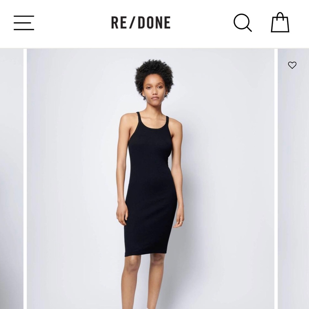 Shop Re/Done black tank midi dress
